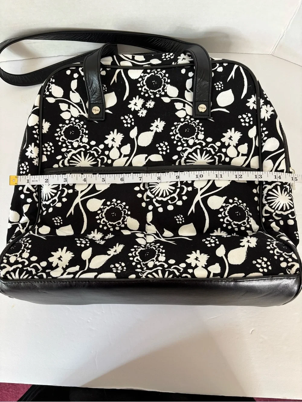 Thirty-One Black and White Floral Organizing Utility Tote